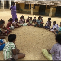 Children collective meeting at Manickanagar village