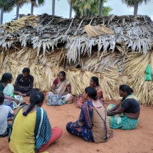 consultation with parents and children at Kumbasalai palm groove